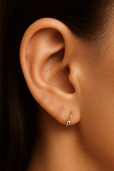 Chandi Ball Hoop Earrings (6MM to 11MM) Sizes
