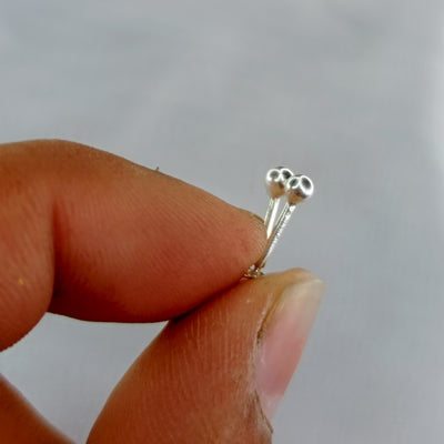 Chandi Ball Earrings (3mm & 5mm Size)