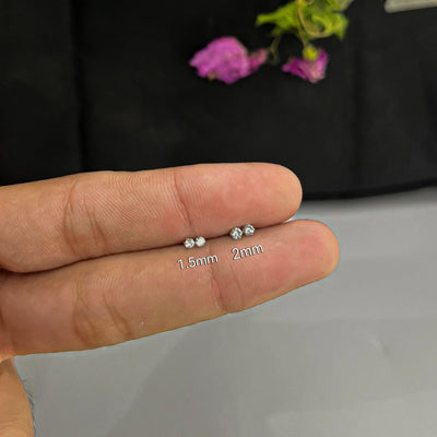 1.5MM & 2MM Chandi Earrings Set (2Pairs)