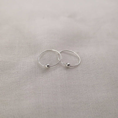 3Pairs Ball hoops 2Pairs 2mm Silver Stud Earrings (5Pairs Set)