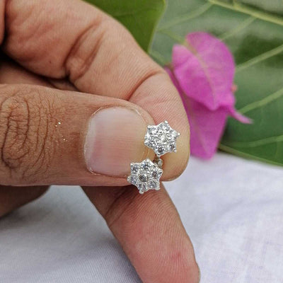 Stylish Silver Flower Earrings for Women & Girls

