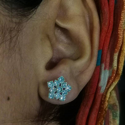 Futuristic flower Chandi stud earrings