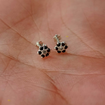 Tiny flower chandi Earrings (5 Colors)