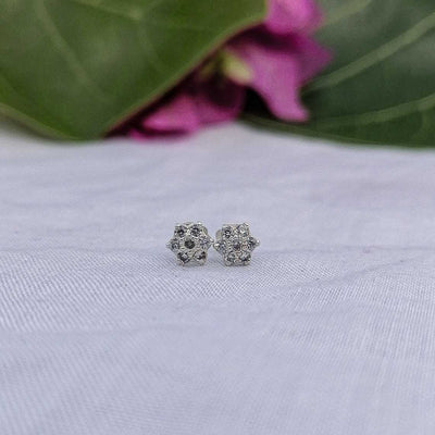 Pair of Silver Flower Stud Earrings – Daily Wear Set

