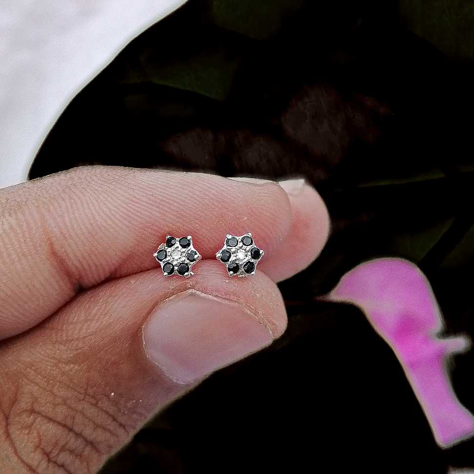 Minimalist black flower stud layer styling