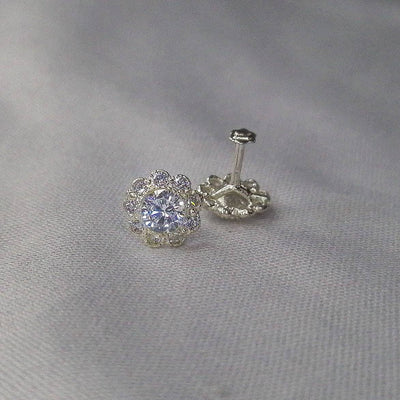 White stone sunflower stud earrings for lobe and helix piercing Pakistan