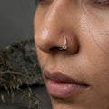 Stone Nose Ring — 925 Sterling Silver | 8mm | 18 Gauge | CZ Stone | Daily Shine